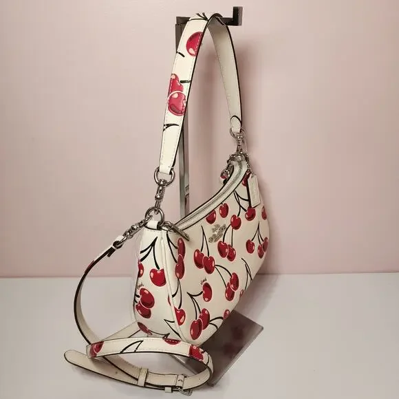 NWT Coach CZ774 Teri Shoulder Bag In Signature Canvas With Cherry Print - Picture 2 of 6